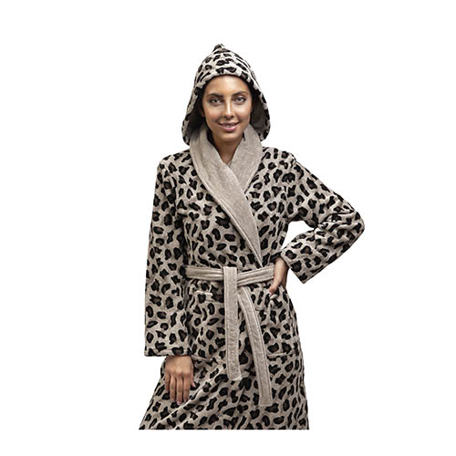 حوله تن‌پوش پودایران مدل پلنگی رنگ خاکی شیک و باکیفیت