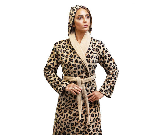 حوله تنپوش پودایران مدل پلنگی رنگ نسکافهای شیک و باکیفیت