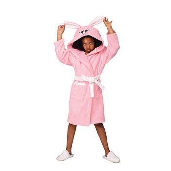 حوله تن‌پوش پودایران مدل خرگوش صورتی نرم و فانتزی