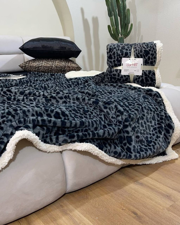 پتو پوست پلنگی و تدی سایز یک نفره مناسب نوجوانان