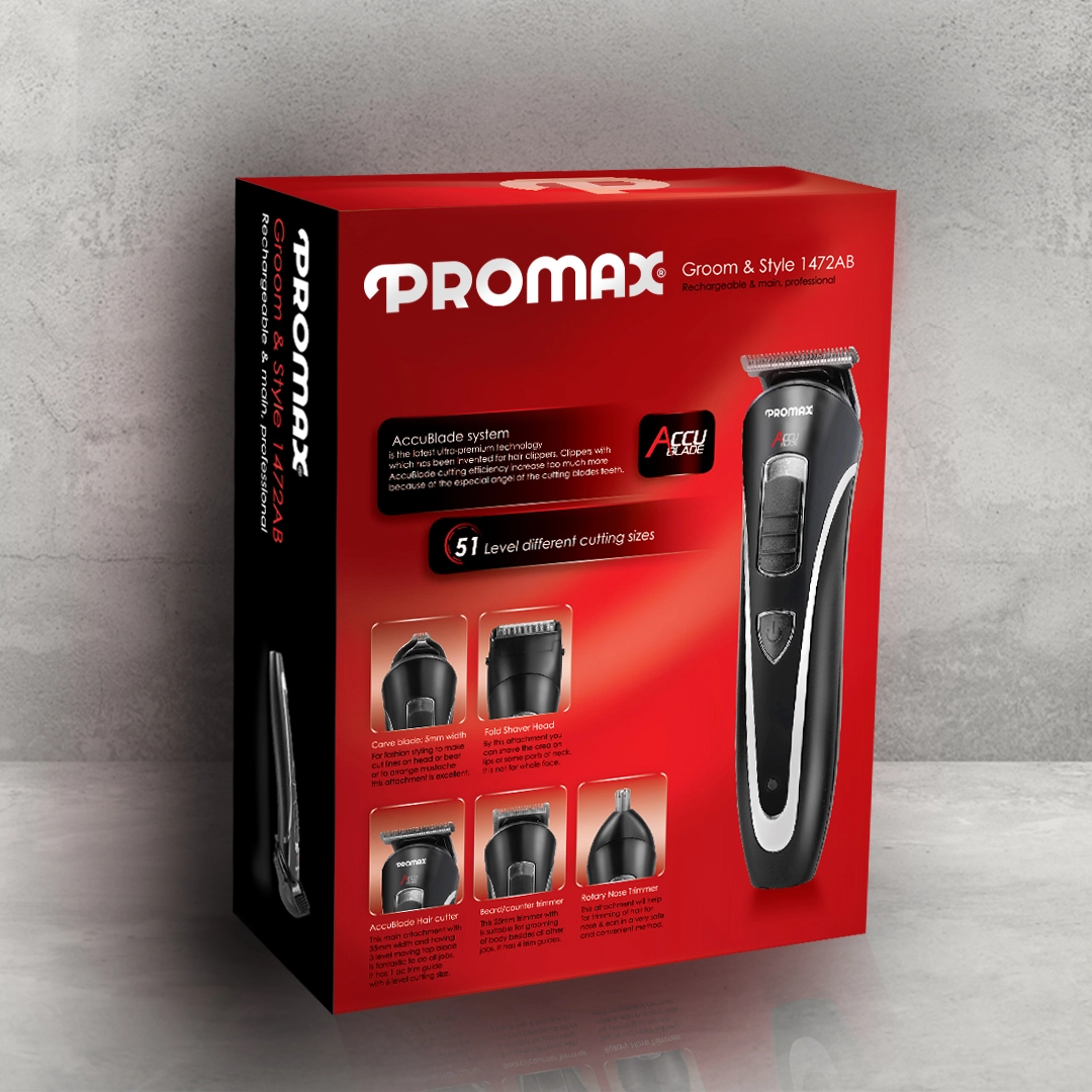 ماشین اصلاح پرومکس 1472AB شارژی و قابل حمل