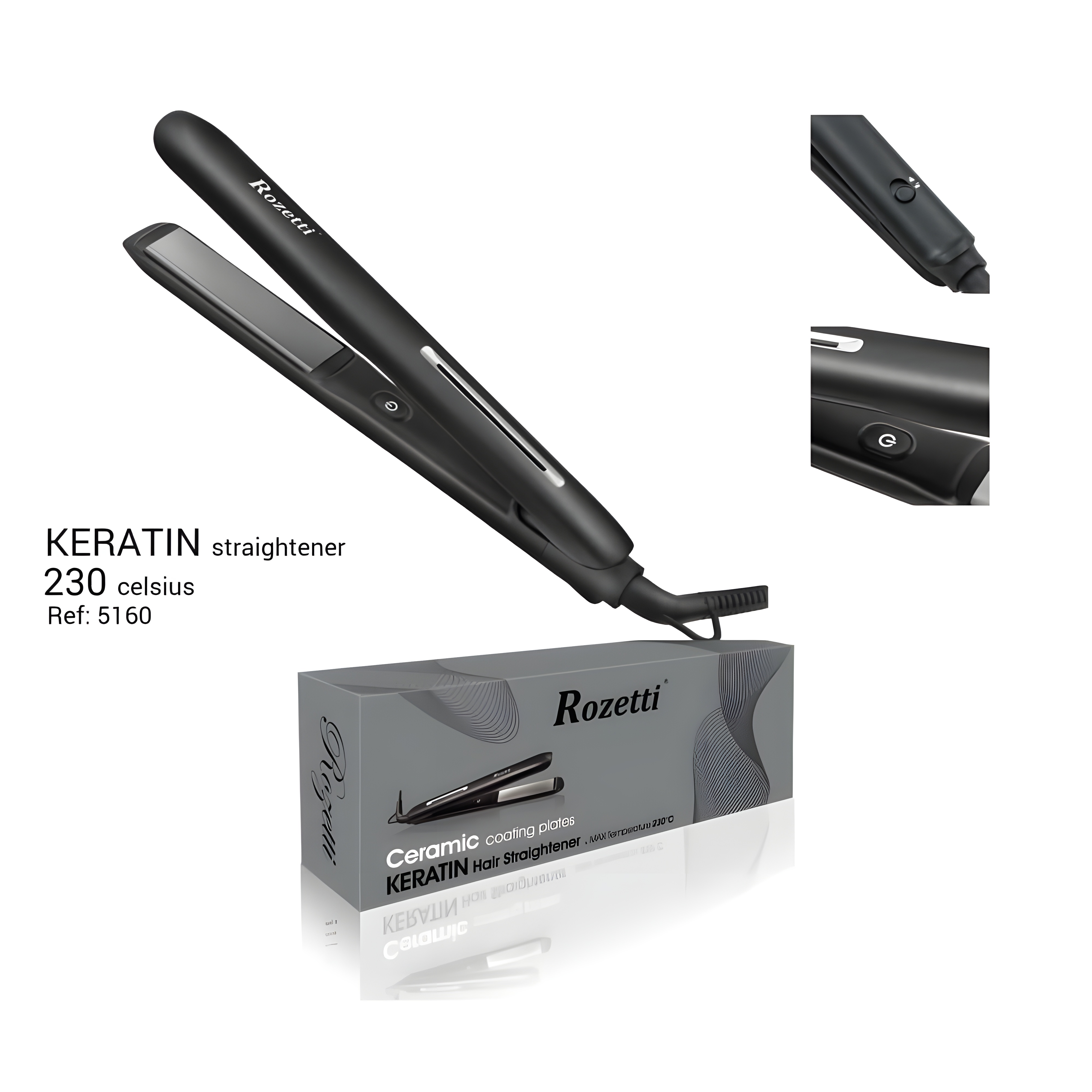 اتو مو کراتینه رزتی مدل 5160 مناسب موهای خشک و آسیب‌دیده