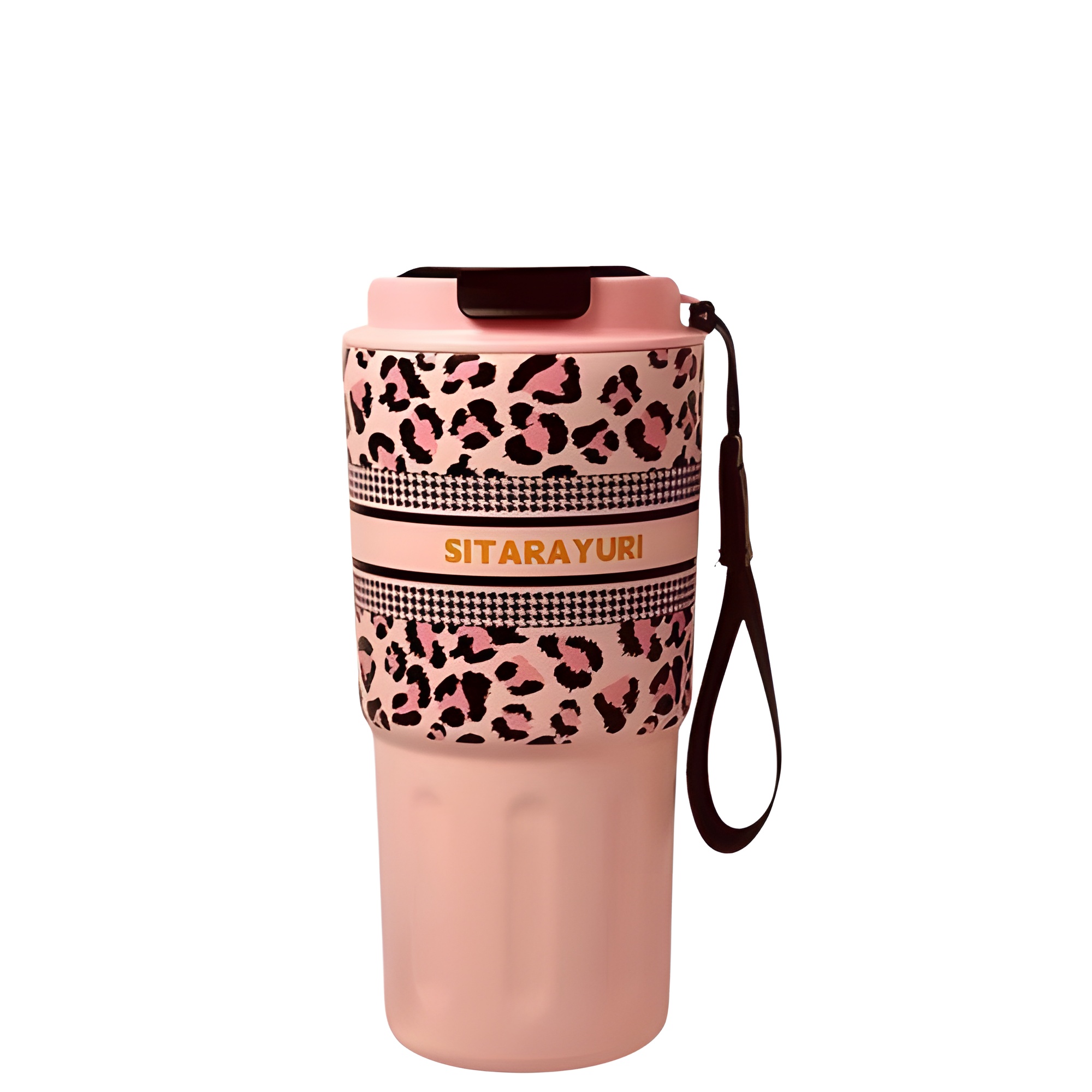 تراول ماگ 600ml سیتارایوری با طراحی پلنگی مدرن و جذاب