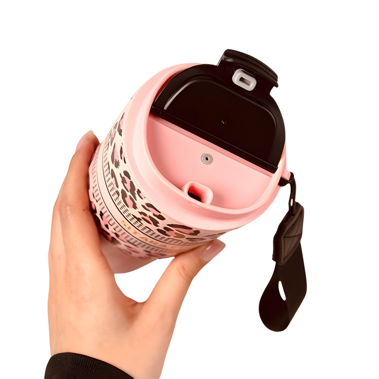 تراول ماگ استیل SITARAYURI 600ml با طرح پلنگی