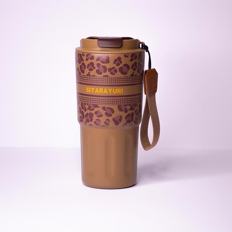 ماگ سفری 600 میل سیتارایوری طرح پلنگی با درب محکم