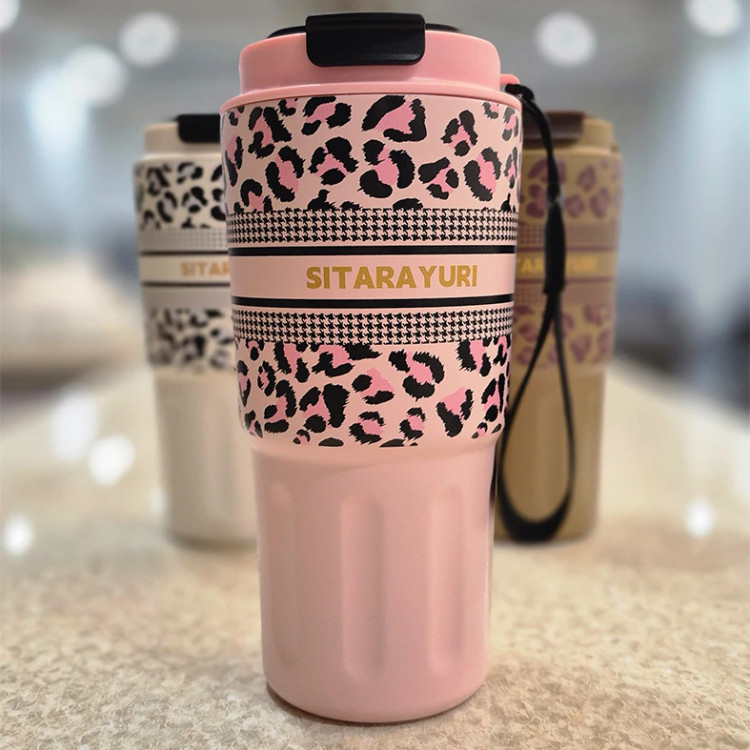 تراول ماگ سیتارایوری پلنگی مناسب نوشیدنی گرم و سرد