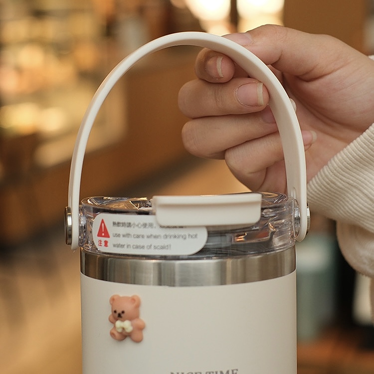 لیوان استیل سفری سیتارا یوری دستهدار سطلی