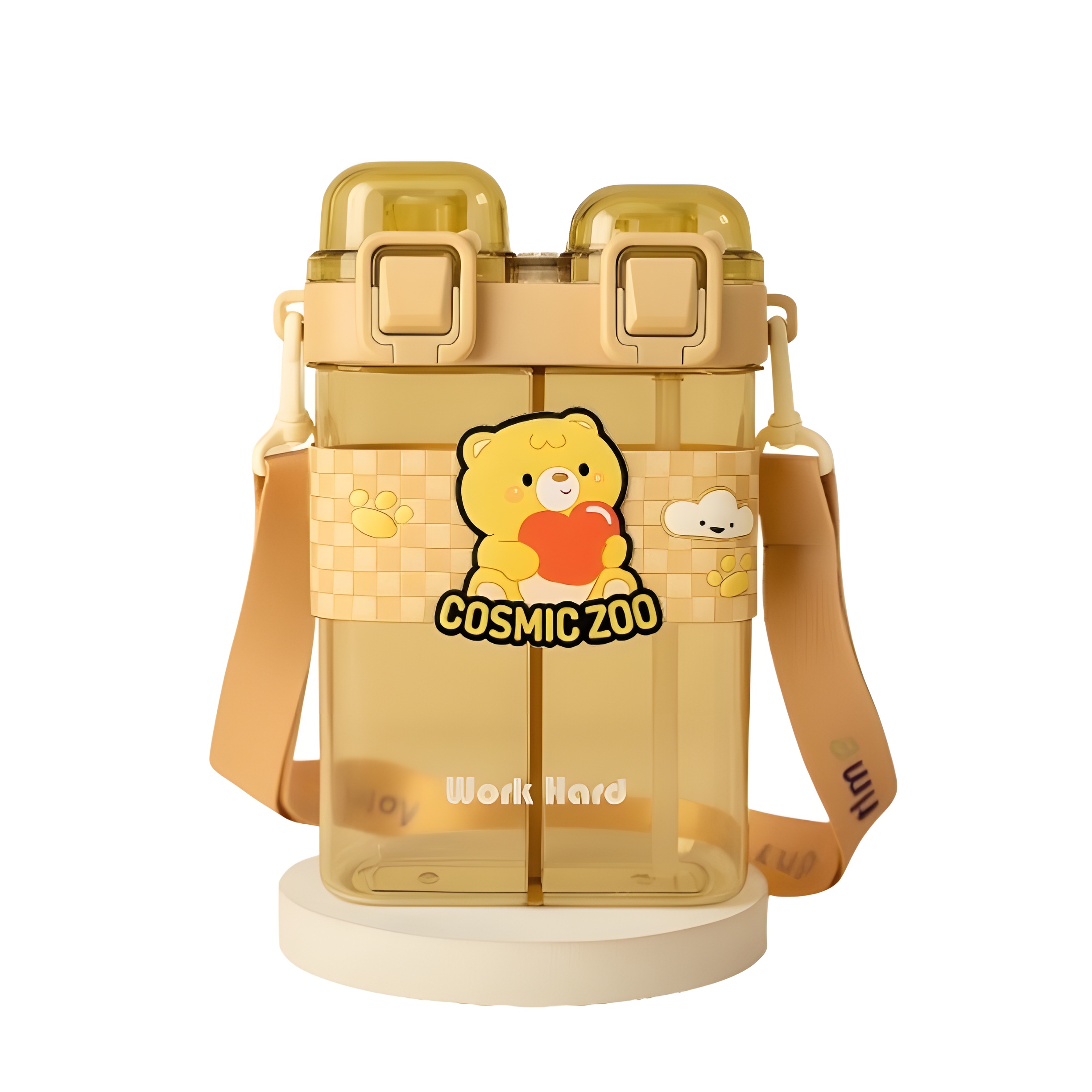 بطری آب فانتزی دو محفظه‌ای عروسکی سبک و کاربردی