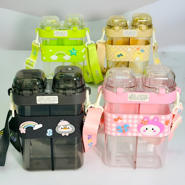 بطری آب دو محفظهای کودک طرح عروسکی