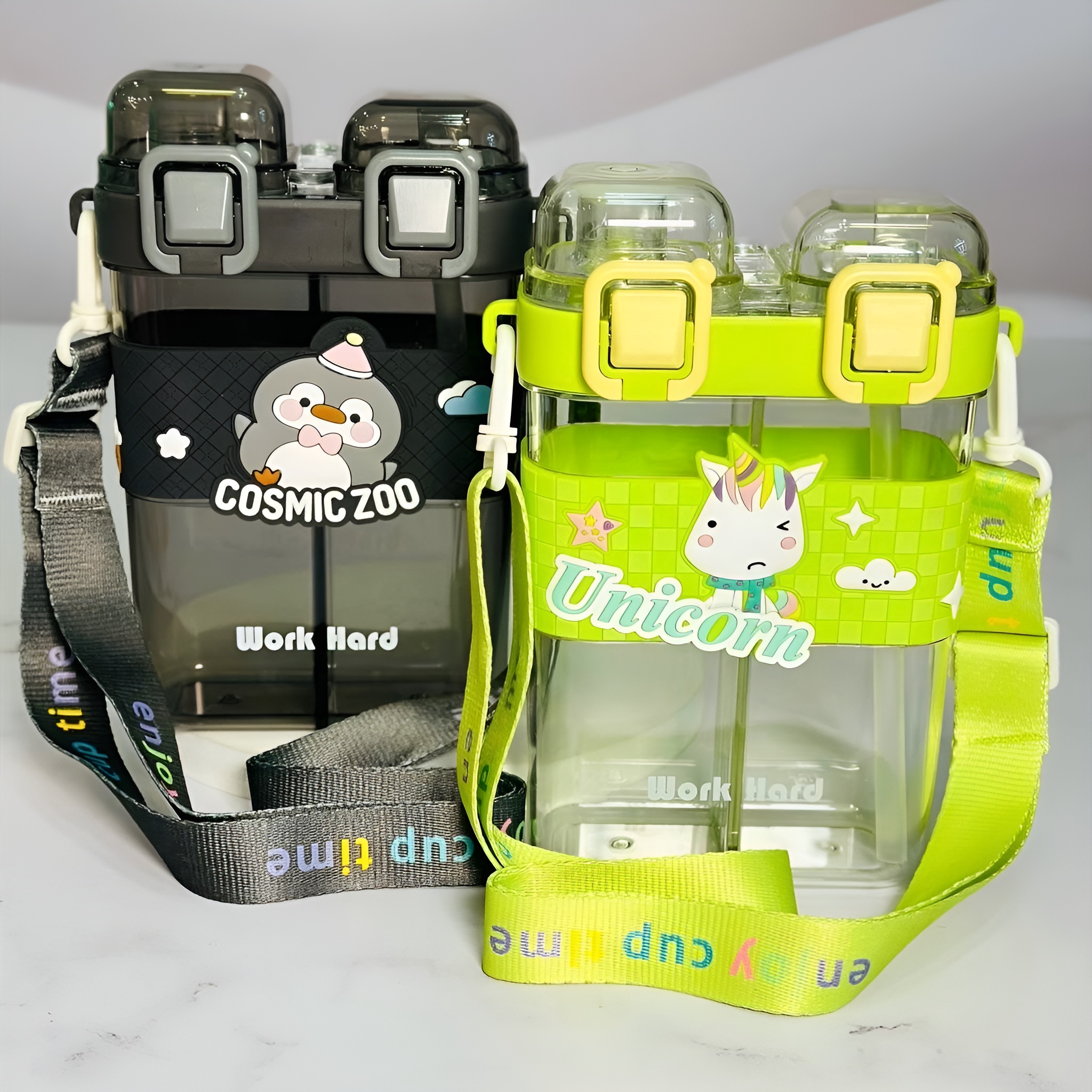 قمقمه عروسکی سبک دو مخزن برای نوشیدنی‌های مختلف