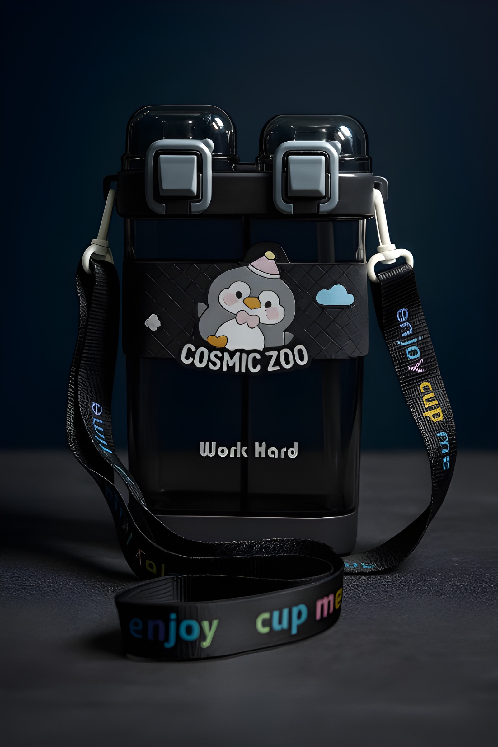 بطری آب کودکانه دو مخزن با طرح عروسکی جذاب