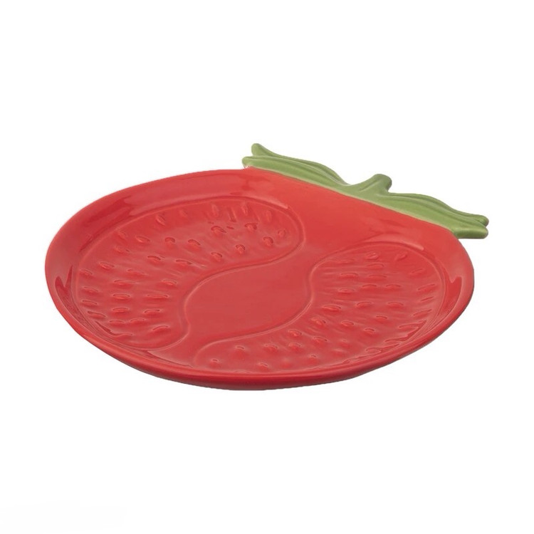 ظرف پذیرایی سرامیکی تخت بنیکو طرح گوجه فرنگی