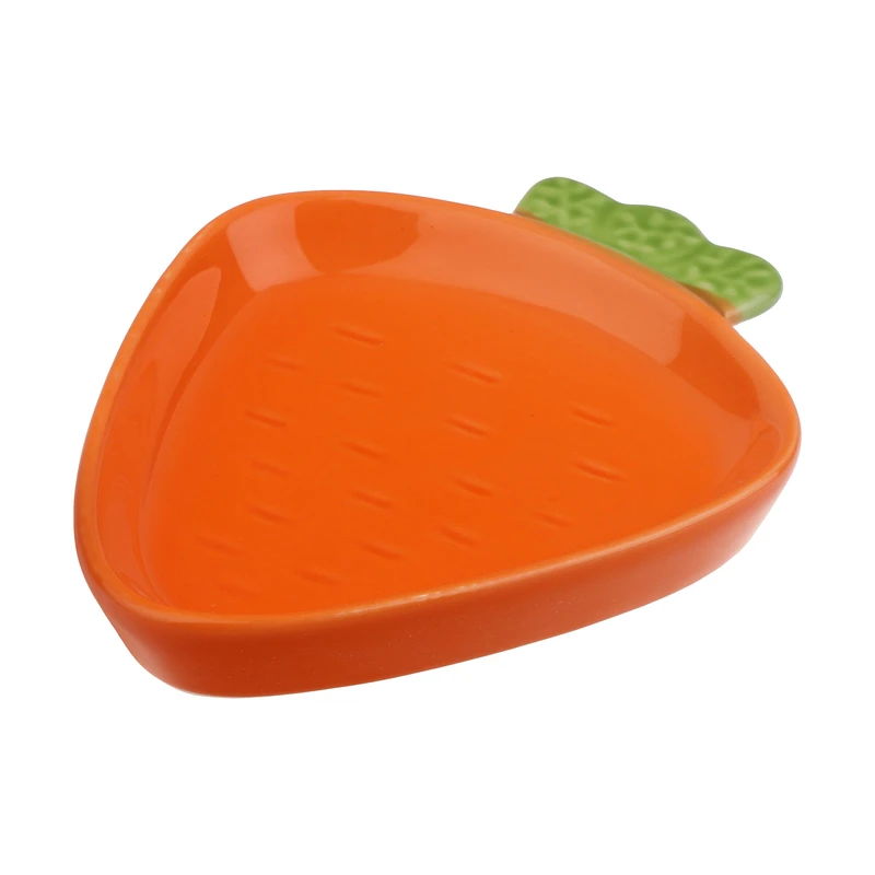 بشقاب سرامیکی طرح هویج تخت برای سرو تنقلات و دسر