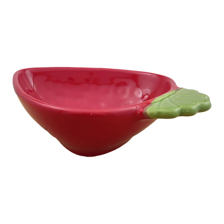 کاسه سرامیکی طرح توتفرنگی گود کوچک برای سرو تنقلات