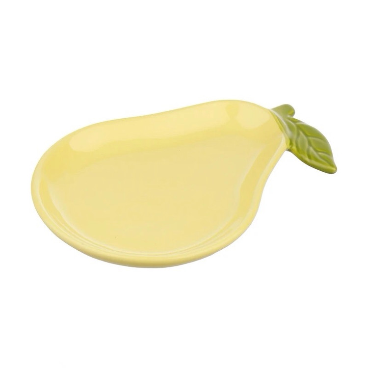 بشقاب سرامیکی تخت طرح گلابی مناسب تنقلات