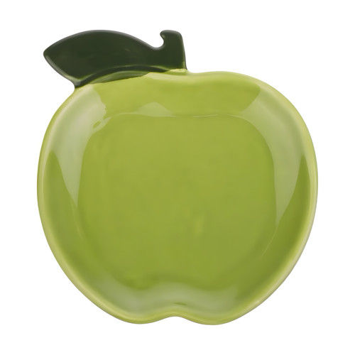 ظرف سرو سرامیکی بنیکو طرح سیب تخت سبز مناسب پذیرایی