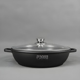 تابه دو دسته فورته با پوشش گرانیت و درب شیشهای