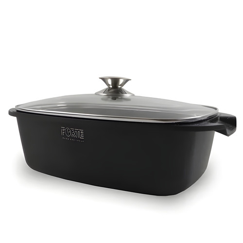 تابه فر مرغ گرانیتی فورته سایز 32 با درب پیرکس مقاوم