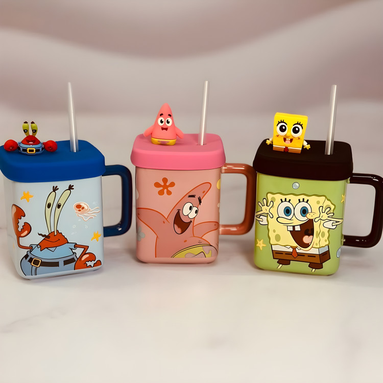 ماگ مربعی باب اسفنجی با طراحی کارتونی ویژه