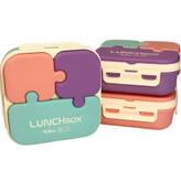 ظرف غذای مایکروفری مربع با طرح پازلی خلاقانه