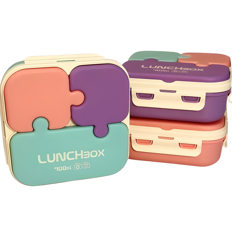 ظرف غذای مایکروفری مربع با طرح پازلی خلاقانه