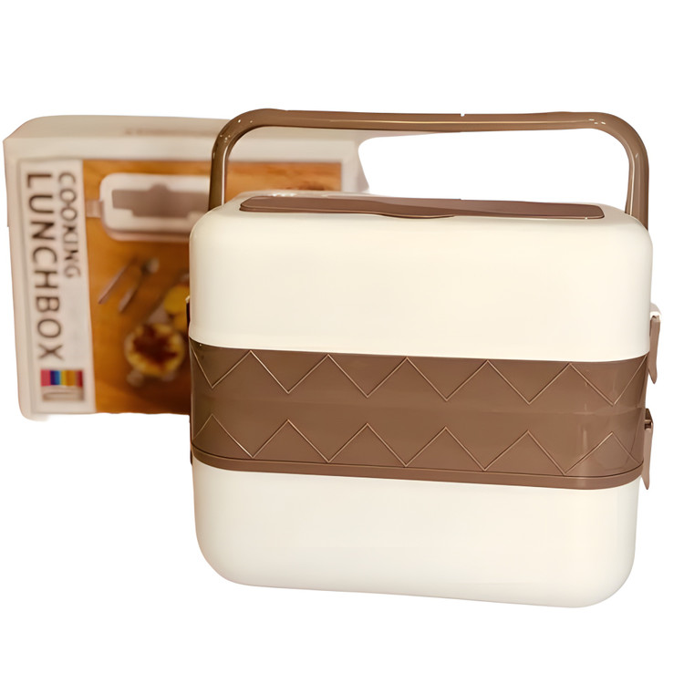 ظرف غذای برقی دوطبقه مناسب گرم کردن غذا در سفر و محل کار