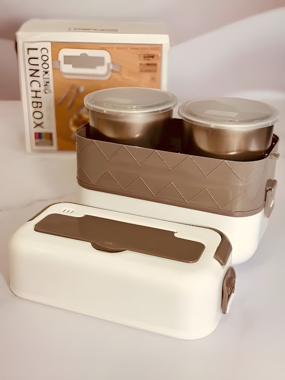 ظرف غذای برقی دو طبقه با قابلیت تقسیمبندی جداگانه