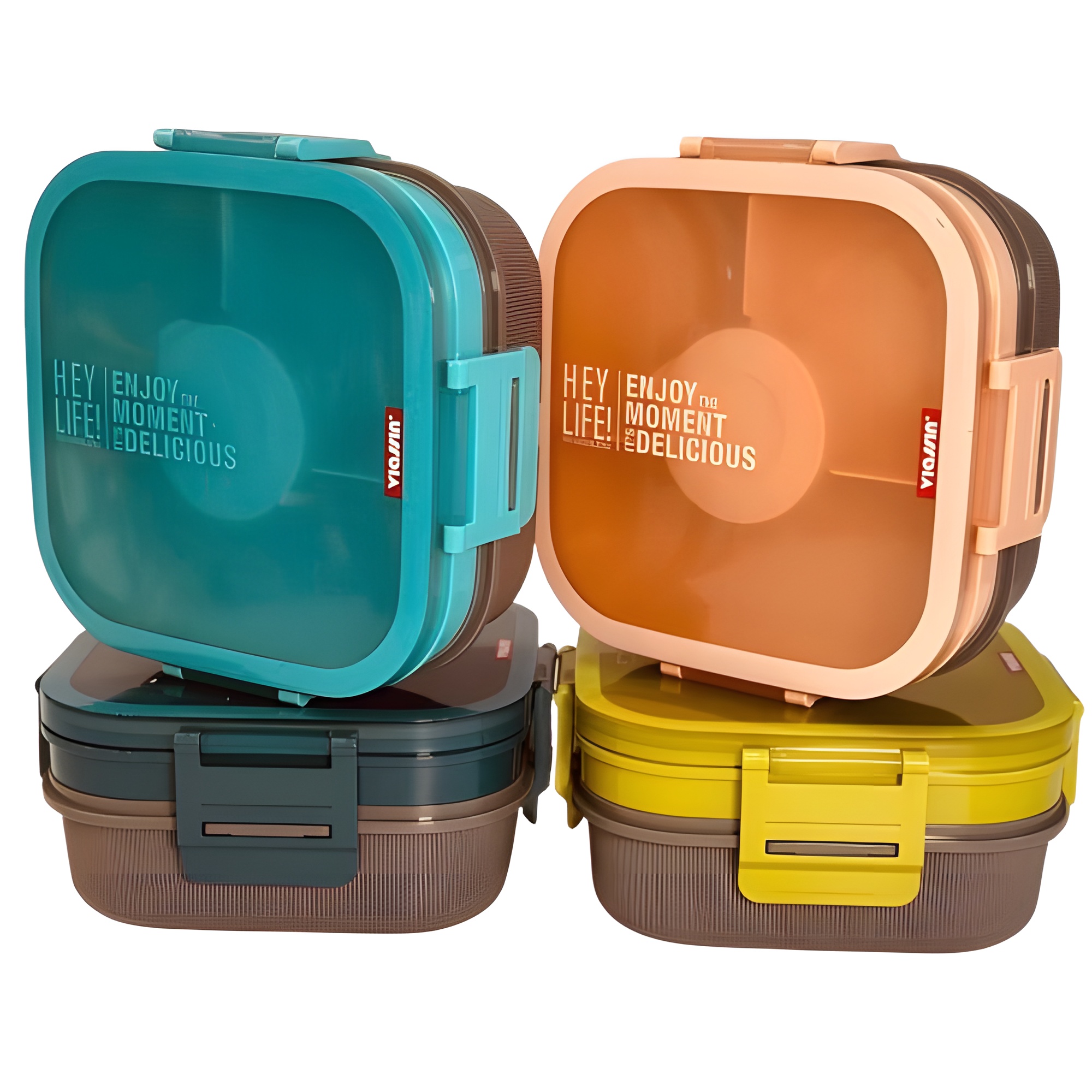 ظرف غذا دو طبقه بنتو با طراحی مربع و کاربردی