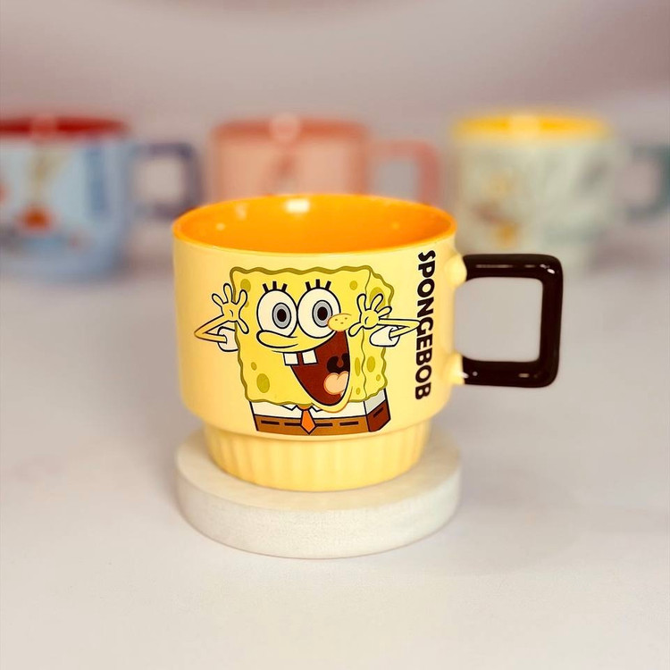 ماگ کارتونی باب اسفنجی با طراحی رنگی و جذاب