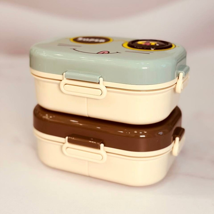 ظرف دوطبقه فانتزی طرح گربه مناسب مدرسه و محل کار