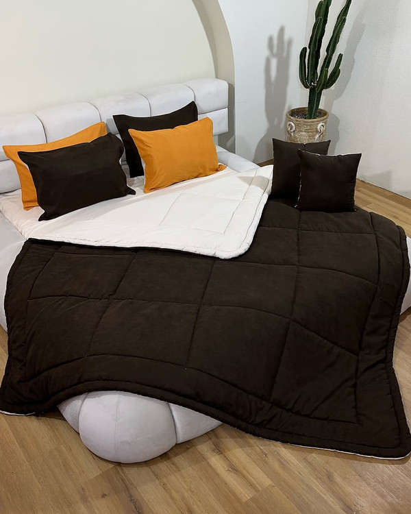 ست خواب چهار فصل مینیمال با کیفیت پارچه کتان ابریشم