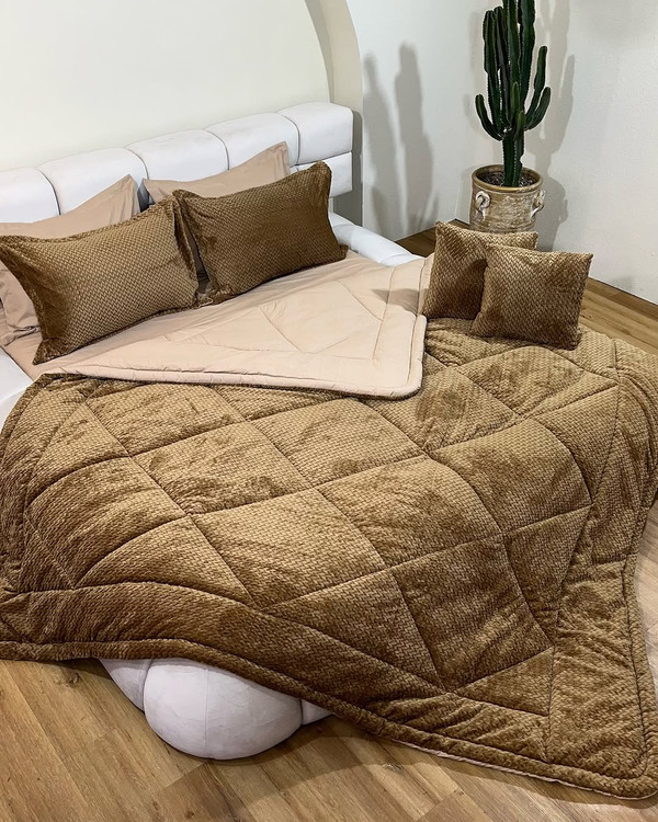 ست خواب کژوال گندمی با دوخت ظریف و باکیفیت