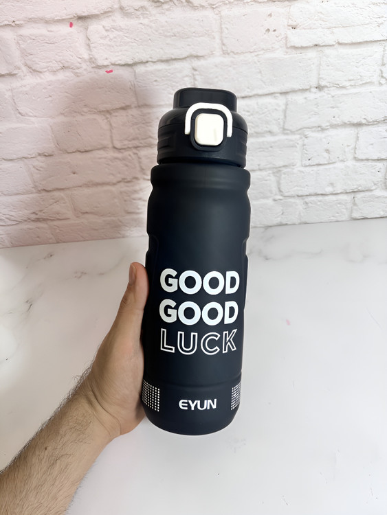 بطری آب اسپرت EYUN با طرح انگیزشی Good Luck
