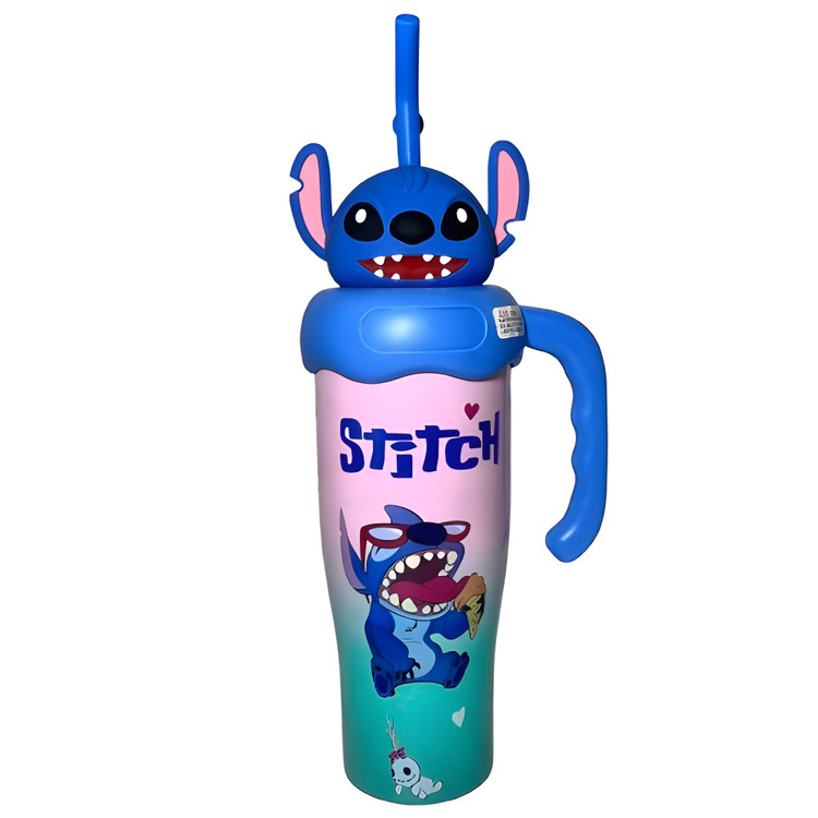 تراول ماگ کودکانه طرح استیچ با نی برای نوشیدنیهای سالم