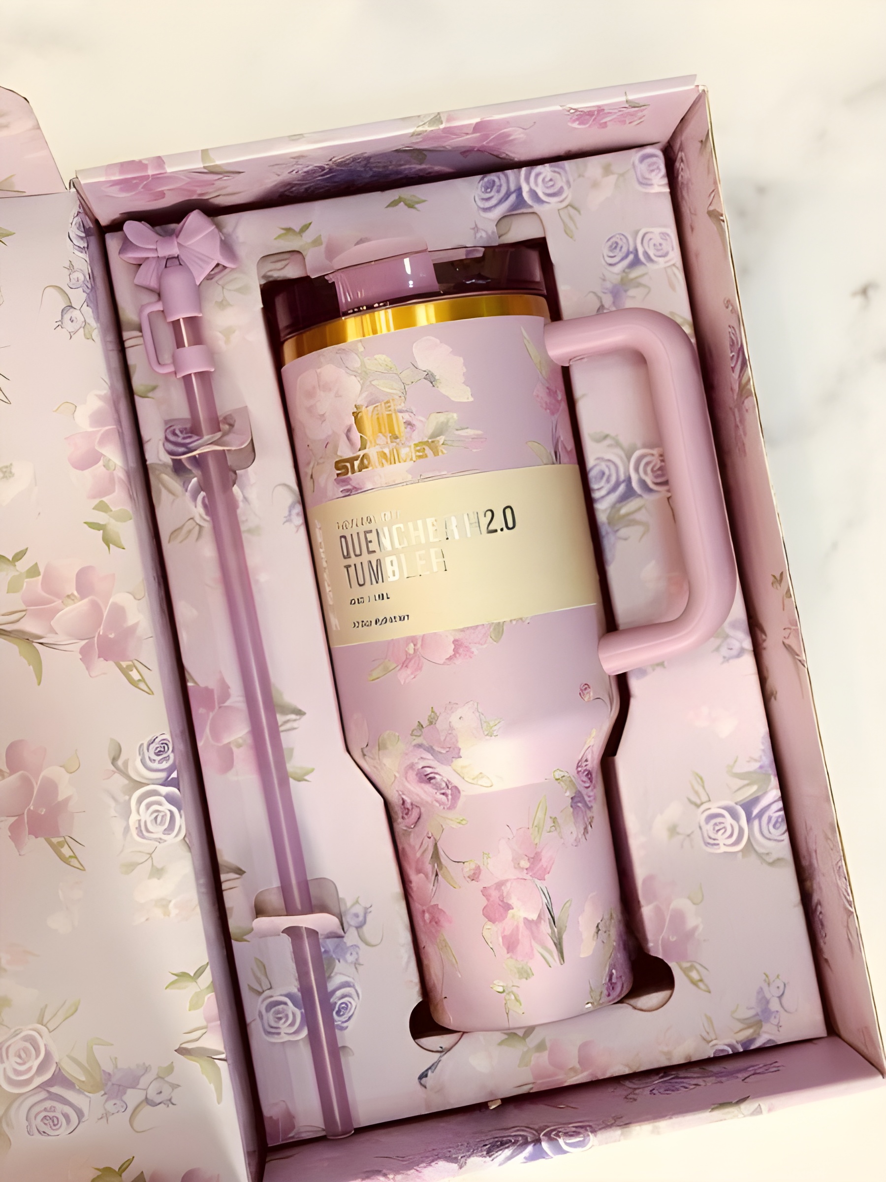 تراول ماگ استنلی Quencher بنفش با کیفیت بالا و بادوام