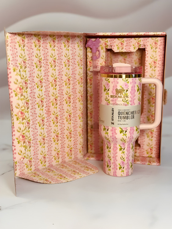 تراول ماگ استنلی Quencher صورتی سبک و قابل حمل