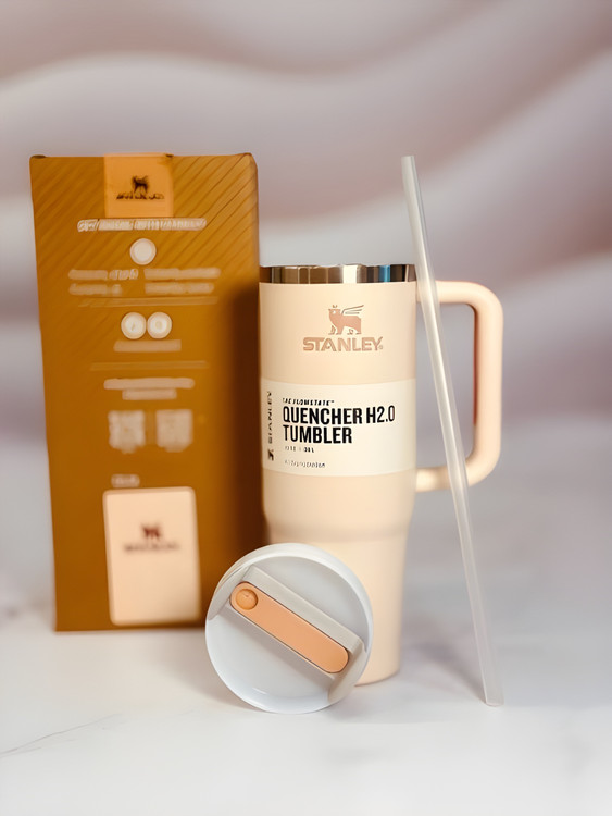 تراول ماگ استنلی Quencher صورتی کم رنگ 30 oz