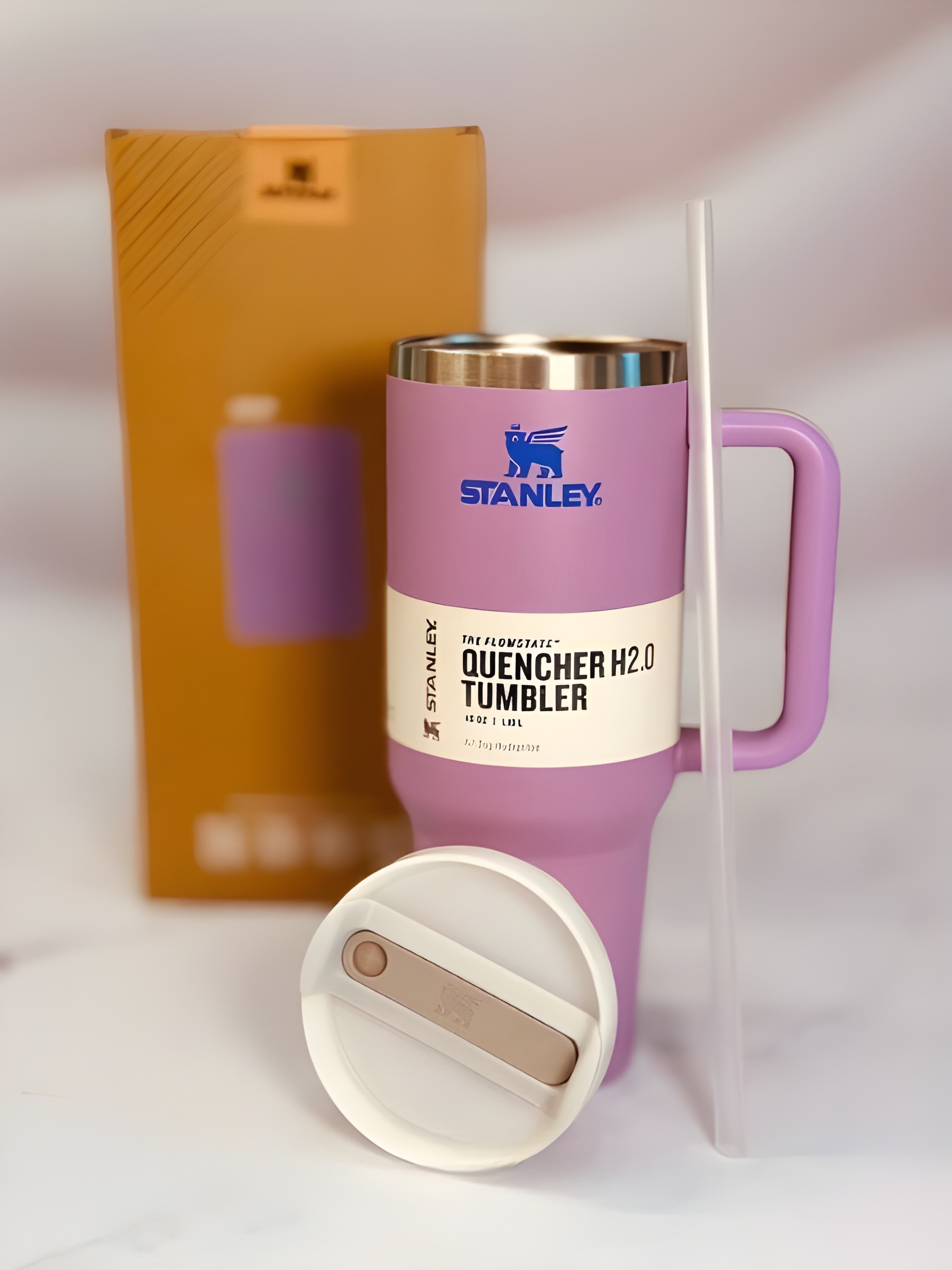 ماگ استنلی Quencher بنفش برای استفاده روزانه و سفر