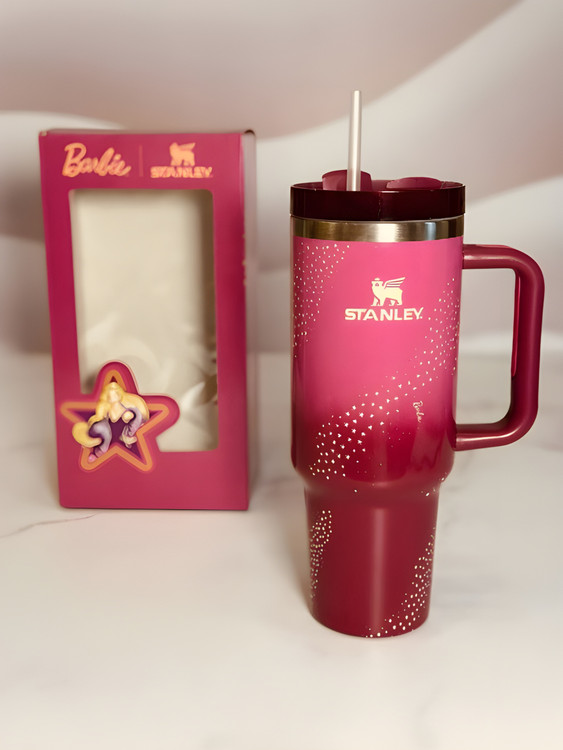 ماگ استنلی باربی ستارهای همراه جعبه کادویی مقاوم