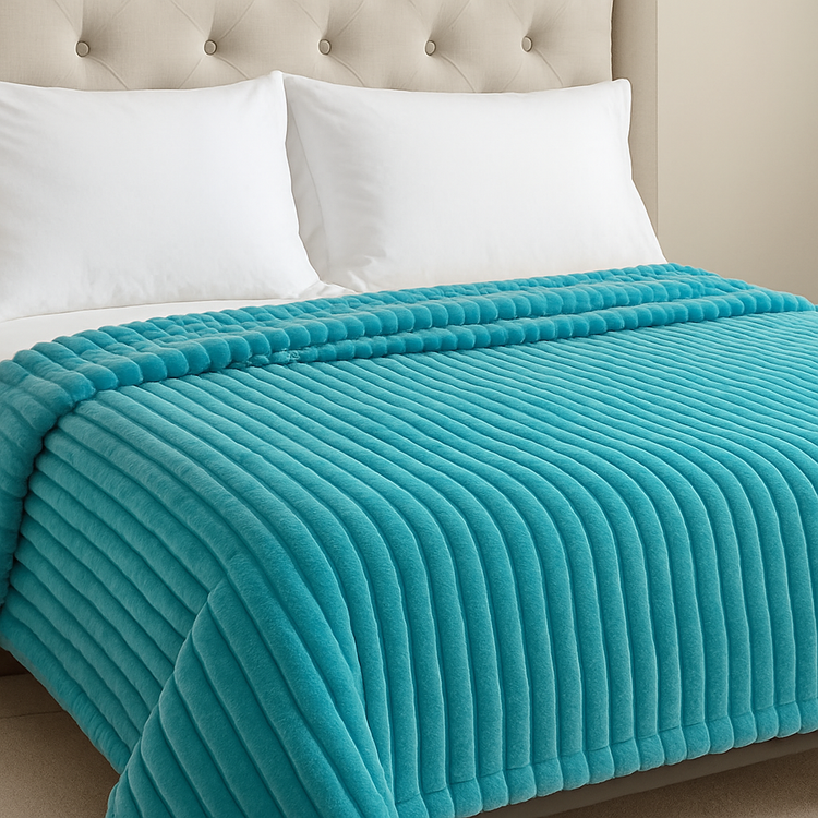 پتو پلیسهای دو نفره تکرنگ با طرح ساده