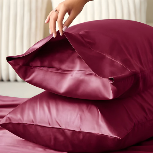 روبالشتی ساتن ابریشم ساده دوتایی براق و لطیف