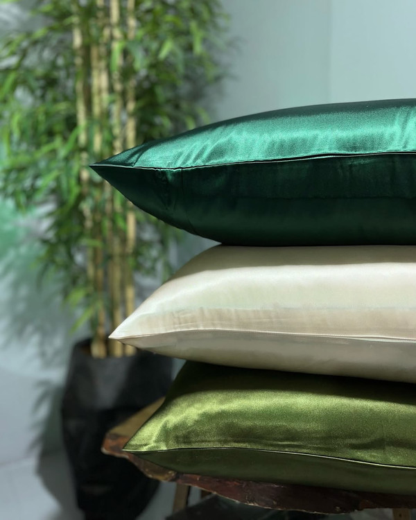 ست روبالشتی ساتن ابریشم دوتایی بافت نرم و درخشان