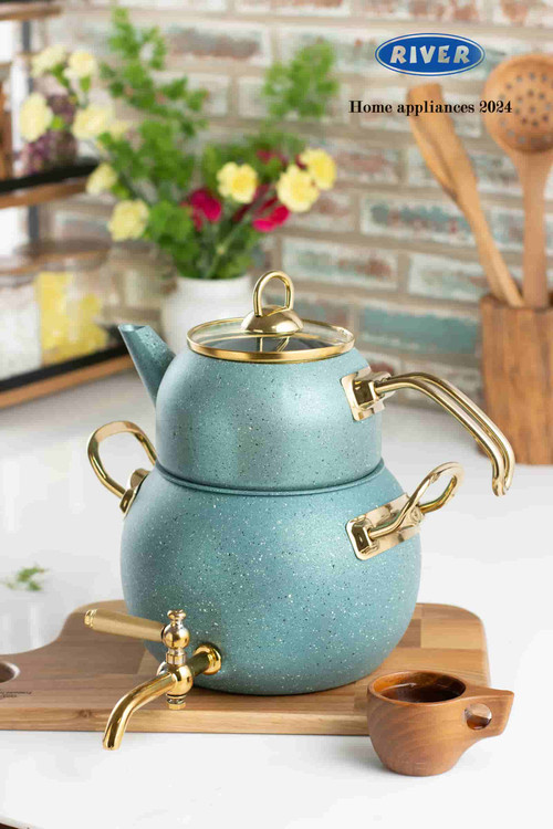 کتری و قوری ۲.۸لیتر شیردار تپل گرانیت