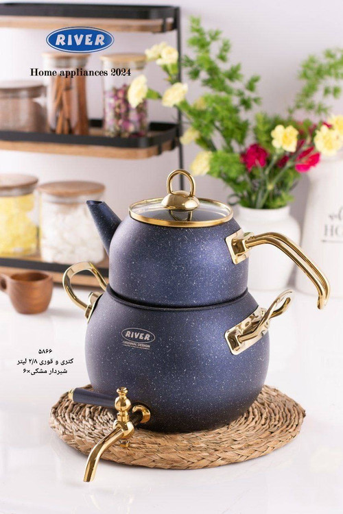 کتری و قوری ۲.۸لیتر شیردار تپل گرانیت