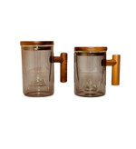 ماگ دمنوش با دسته چوبی مناسب نوشیدنیهای گرم