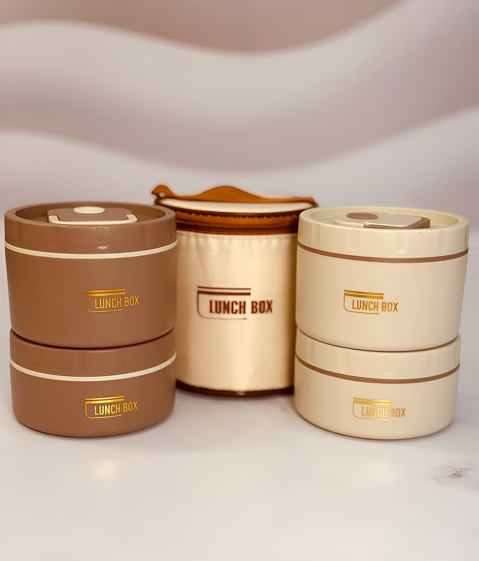 ظرف غذای استیل ۲ تکه با طراحی کاربردی