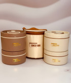 ظرف غذای استیل ۲ تکه با طراحی کاربردی