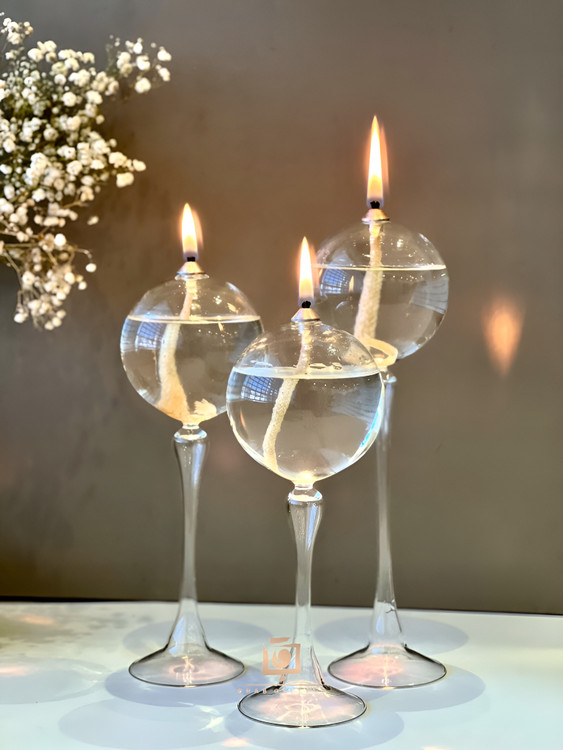 شمعدان پیرکس سهتایی زیبا و مدرن برای میز پذیرایی