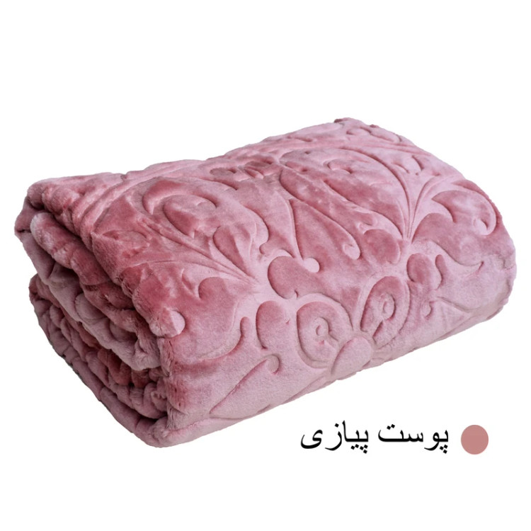 پتو نرم و گرم گلبافت مدل گل برجسته