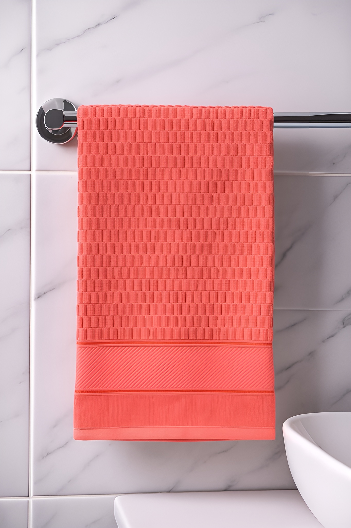 حوله دست و صورت ترکیهای جنس پنبهای سایز 84×47 سانتیمتر